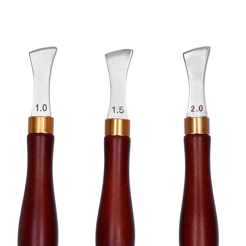 4pcs Leather Edgers Sharp Professional Trimming Working Kit with Wooden