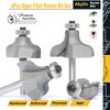 Akylin 4Pcs Ogee Fillet Router Bit Set,1/4" Shank,Bearing Guided Ogee