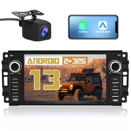 AWESAFE Android Car Stereo for Jeep Wrangler Radio 2007-2018 Chrysler Dodge Ram 1500 with Wireless Carplay, 7 Inch Touch Screen for Jeep Car Radio with WiFi GPS FM Radio + Backup Camera