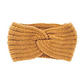 axy Women's Knitted Headband with Twist Knots, Winter Headband, Knitted Headband (Beige)