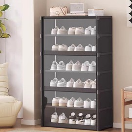 Shoe Cabinet-shoe Organizer 7Tier,shoe Storage,vertical Shoe Rack For Small Spaces, Tall Narrow Shoe Cabinet Organizer For Closet Entryway，free Stacking Diy, Free Design To Save Space Shoe Shelf