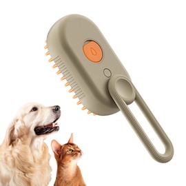 Steamy Pet Brush - Convenient Hair Removal, Easy Collection, Massage Function - Ideal Steam Brush for Cats! (Coffee)1