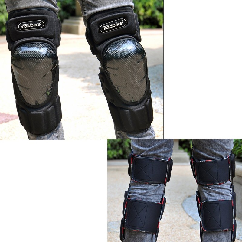 Madbike Motorcycle Knee and Elbow Pads Motocross Carbon Fiber Screen