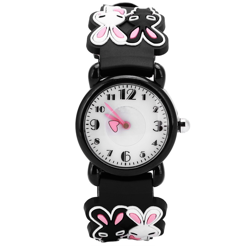 Quartz Watch Rabbit Cartoon 3ATM Waterproof Silicone Strap Lovely for