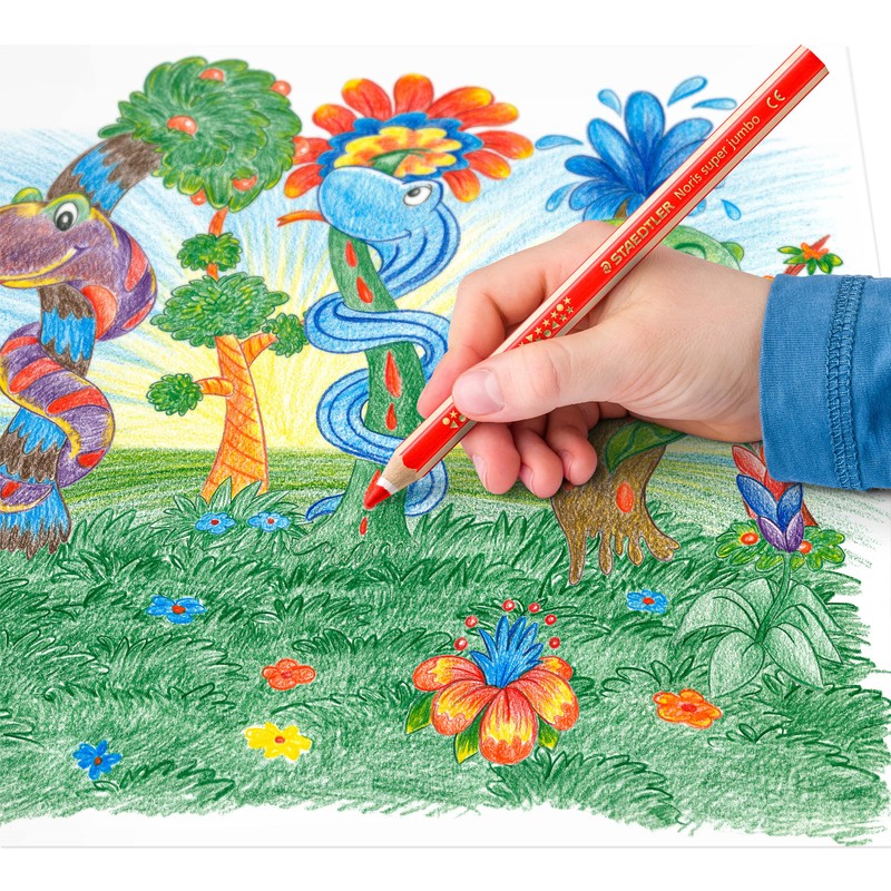 STAEDTLER Noris Super Jumbo 129 NC12P1ST Coloured Pencils (Increased Break-Resistance,