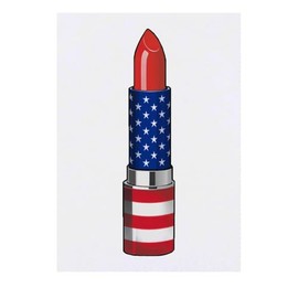 'American Flag Lipstick' Temporary Tattoo - Water Resistant, Skin-Safe, Non-Toxic Transfer (TO00083967)