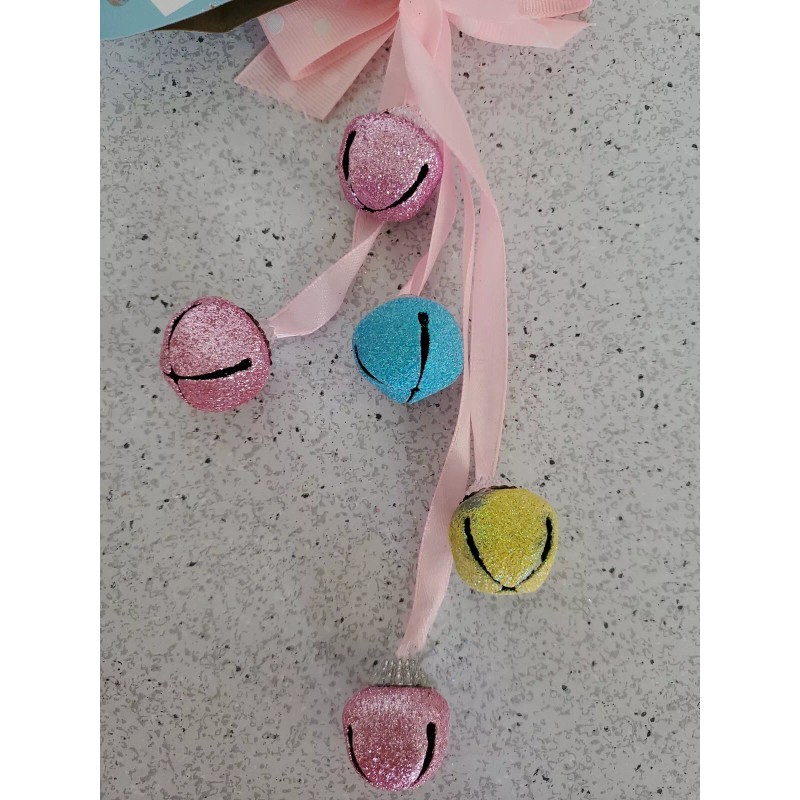 Greenbrier Pink Easter Jingle Bell Door Knob Hanger 11-12”-Brand New-SHIPS
