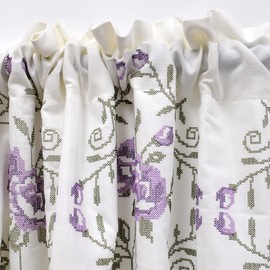 Serenta Classic Embroidery Valance, 60"x19" (Lilac Roses)