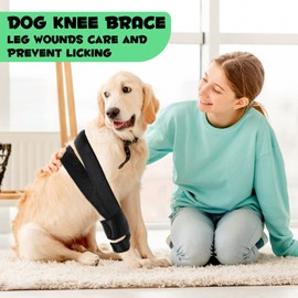 Oimmal Dog Knee Brace, Dog Leg Brace for ACL Support with Cruciate Ligament Injury, Knee Cap Dislocation, Joint Pain and Muscle Sore, Adjustable Dog ACL Brace with 10 Side Stabilizers, Pet Brace (M)