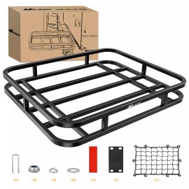 Nilight 32??26??4Inch RV Bumper Mounted Cargo Rack Carrier with Net Fits 4-inch