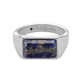 Fossil JF04726040 Men's Stainless Steel Signet Ring, Stainless Steel, No Gemstone, Stainless Steel, No Gemstone
