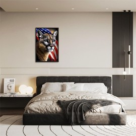 Worihut Cougar Diamond Painting Kits for Adults, 5D DIY Full Round Diamond Art with Accessories & Tools,Wall Decoration Crafts for Home Wall Decor Valentine's Day Gifts 12x16 Inch