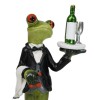 Green Toad Frog Silver Service Butler With Wine Glass And
