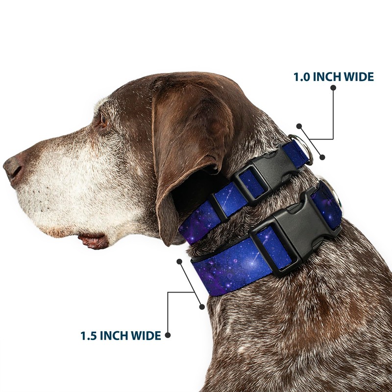 Buckle Down Plastic Clip Collar - Galaxy Blues/Purples - 1/2"
