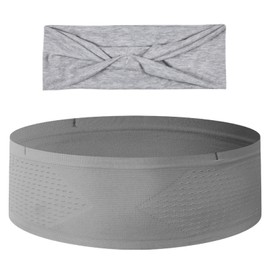 UOEPOWA Running Belt, Sports Headband, Hidden Running Belt Fanny Pack for Men Women Fits Most Size Phones/Headphone Box, Sports Headband Moisture Wicking, Lift and Restrain Hair