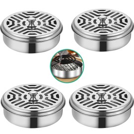 BO SHER 4 Portable Mosquito Coil Holder, Mosquito Incense Box Sandalwood Holder with ?Handle, Fireproof ?Incense Burner for Home Office Camping