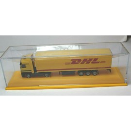 DHL Shipping Truck in Case 1/87 Semi Truck & Trailer 7.5" NEW