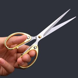 Aesosor 6.3" Precision Office Scissors All Purpose Scissors Ultra Sharp Shears for Office High College School Teacher Student Handcrafts Supplies, Small Scissors Everyday Use Right/Left Handed Gold
