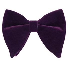 Alizeal Mens Pre-Tied Bow Tie Velvet Classic Solid Color for Wedding Party Formal Tuxedo Oversize Bow Tie, Purple