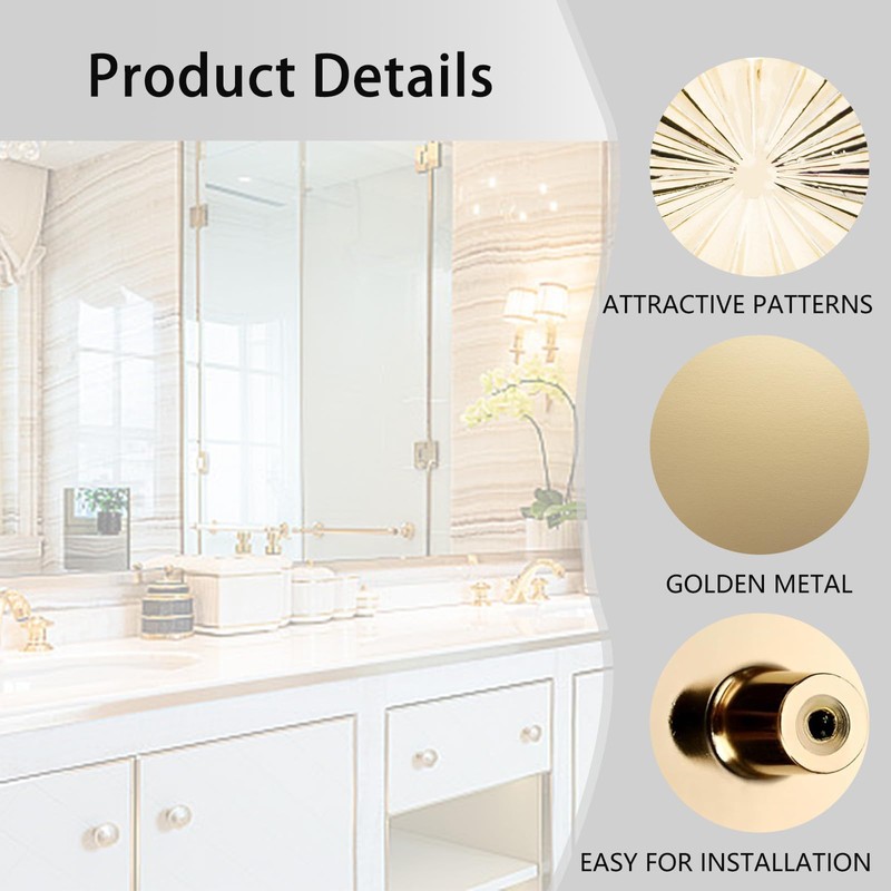 aieieii 6 Pcs Gold Drawer Knobs, Gold Knobs for Drawers
