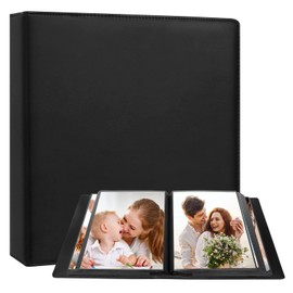 8x10 Photo Album 168 Pockets Holds 168 Photos, Large Capacity Leather Cover Family Wedding Baby Photo Book for 8 x 10 Pictures, Photo Album 8x10 with Black Inner Pages (Black)
