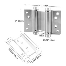 rflaueo 2 Pairs 3inch Cafe Saloon Door Hinges Stainless Steel Door Hinges Saloon Cafe Self-Closing Perfect Adjustable(U294-4)