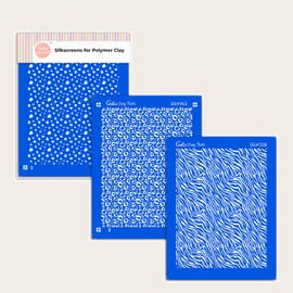 GOTO CLAY TOOLS 2 layer Leopard Silk Screen, One layer zebra silkscreen for polymer clay earring making SSCMB-10