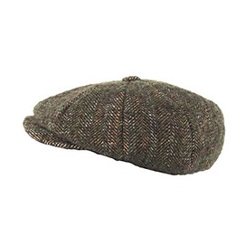 Heritage Traditions Chunky Tweed Mix Newsboy Cap Hat (Green Tweed)