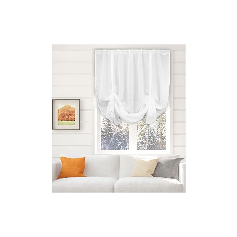 NetCurtainsUK Single Slot Top Plain Textured Voile Net Curtain Soft