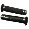 MotorToGo 7/8" CNC Aluminum Titanium Gray Handlebar Gel Grips with