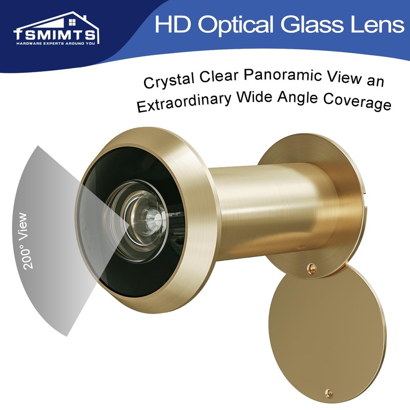 TSMIMTS Door Viewer Peephole, Brass 200 Degree HD Door Viewer,