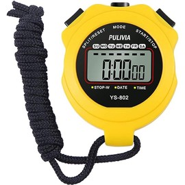 Stopwatch Timer Lap Split Digital Stopwatch with Clock Calendar Alarm, Large Display Stop Watch for Sports Kids Coaches Swimming Running - Style: 1 lap/split-yellow