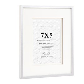 Fabian Clarke London® 6x4 White Wooden Picture Photo Frame with Off White Double Mount to Hang Portrait or Landscape For 6x4 Photo