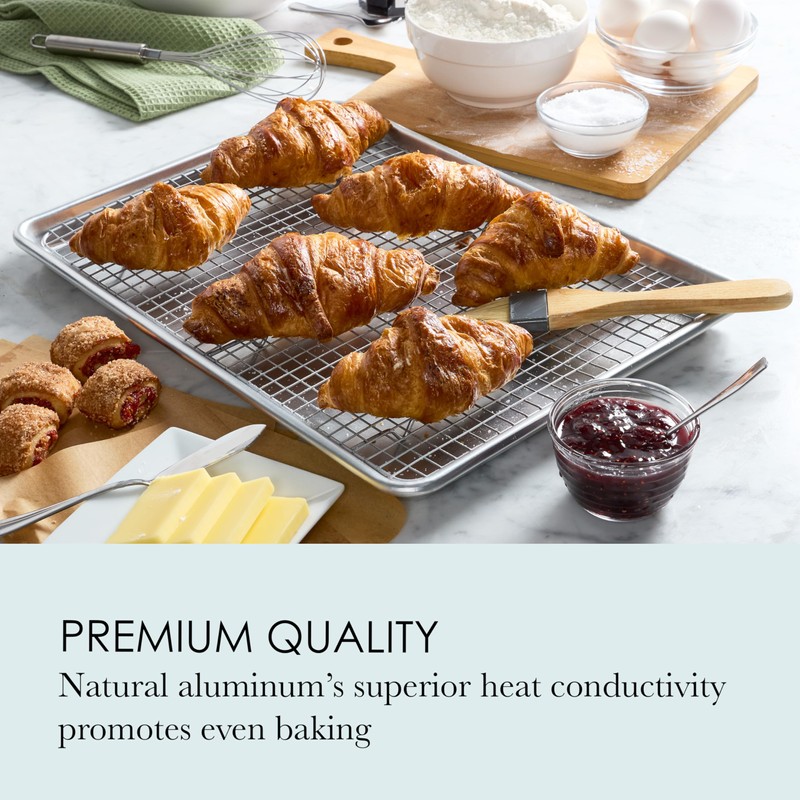 Chicago Metallic Aluminum Large Baking Sheet and Rack Set, made