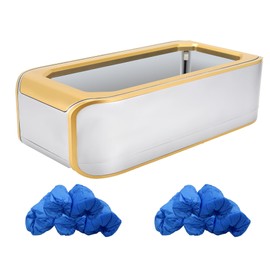 Automatic Shoe Cover Dispenser/Machine with shoe covers for Home,Indoors,Office,Supermarket,Factory(Silver) (upgraded silver machine+100pcs non-woven fabric shoe covers)