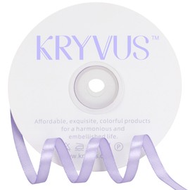 Lavender Satin Ribbon 1/4 inch X Continuous 50 Yards, Single Face Polyester Ribbon Perfect for Gift Wrapping, Flower Bouquet, Wedding Decor, Crafts, Bow Making, Sewing and More