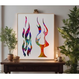 Large Flames Stencil Biker Fire Template Reusable for Painting on Walls, Wood, Arts and Crafts (149) - 17 x 22 Inches