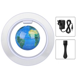 4in O Shape Magnetic Levitation Floating Globe Rotating Magnetic Globes with LED Light for Home Office Decoration