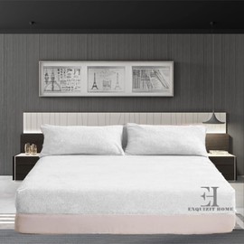 Fleece Fitted Bed Sheet Extra Deep 12” Inches (30cm) Teddy Fleece Warm and Cosy White Fitted Bed Sheet King 152cm x 198cm Approximately