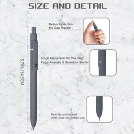 Retractable Gel Pen, Quick Dry Ink Pen, Fine Point Smooth Writing Pen, Aesthetic Pen for School & Office Supplies, School Study Supplies, Children's Day Gift:_6 Counts Pen+10pcs Refills_black & white & grey