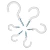 FINEASY Pack of 75 Screw Hooks, White, 6 Sizes, Ceiling