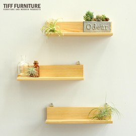 TIFF Wall Shelf, Set of 3, Width 9.4 inches (24 cm), Natural Color, Made in Japan, Wall Shelf, Non-Scratch, Rack, Decorative Shelf, Plasterboard, Stylish, Household Goods, Wood, Echigo Cedar