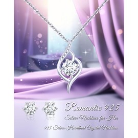 IMMORROSA Ewige Rose mit Diamant-Halskette aus 925er Silber, Konservierte Rose Box mit Halskette, Geschenk mit Verpackung, Geburtstagsgeschenk für Frauen, Mama, Valentinstag, Geburtstag, Weihnachten