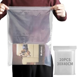 HIGA-JKL Resealable Clear Plastic Ziplock,Clothing Storage,Large Resealable Clear Plastic,Grip Seal Bags,Press Seal Bags,20Pcs （No Hole）