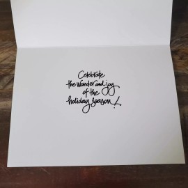 French Blue Add-Your-Own Photograph Christmas Cards Set of 10 Gingerbread Men & Candies