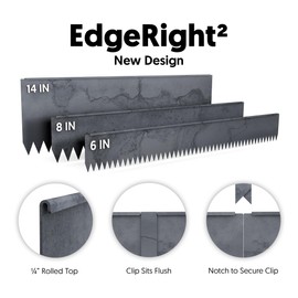 Edge Right - Hammer-in Landscape Edging - 48-inch Strips - 6-inch Depth 1/4-inch Rounded top COR-Ten Steel (5 Pack)