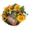15 Inch Sunflower Wreath for Front Door Artificial Sunflower Wreath