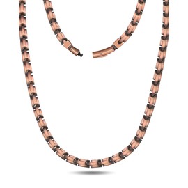 Feraco Copper Necklace for Men Women, 99.99% Pure Copper Magnetic Chains with 3500 Gauss Ultra Strength Neodymium Magnets, Adjustable Jewelry Gift with Sizing Tool (Smooth Wave)