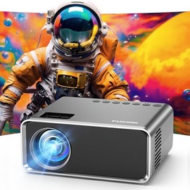 FUDONI Projector with WiFi and Bluetooth 4K Supported, Upgraded Outdoor Movie Projectors Native 1080P FHD, Video Proyector for Home Theater, Compatible w/HDMI/USB/iOS/Android/Windows/TV Stick