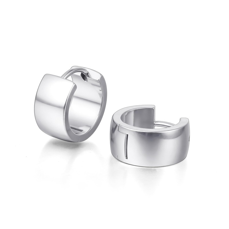 Limerencia Hypoallergenic Implant Grade Titanium F136 Hoop Chunky Earrings,Wide Thick